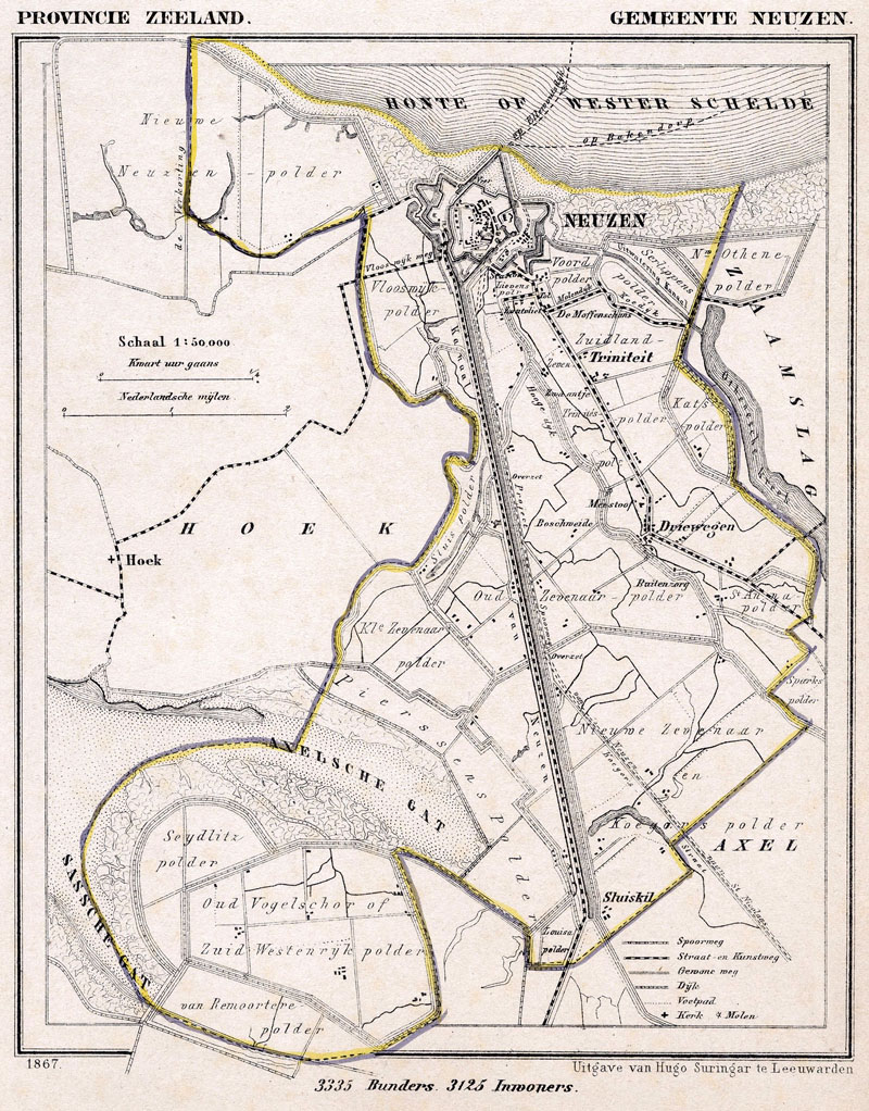 Terneuzen 1867 Kuyperkaart